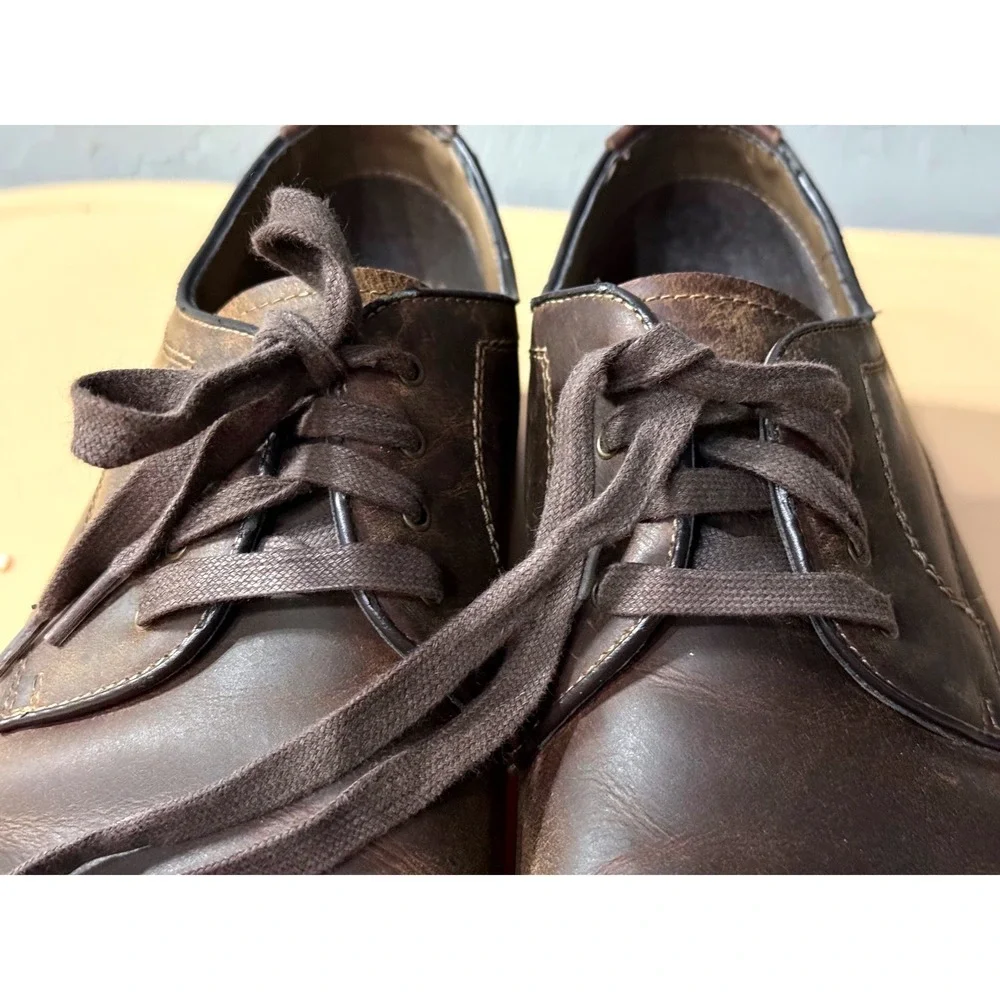 G H Bass Mens Dark Brown Leather Oxford Lace Up Dress Shoes Size 12M‎